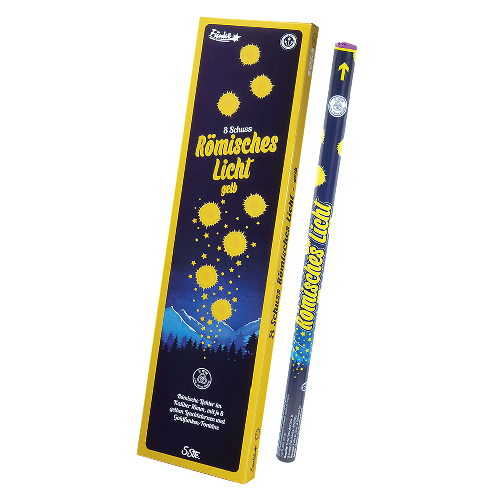 8 Schuss Römisches Licht Kal. C - Gelb 5er Packung 