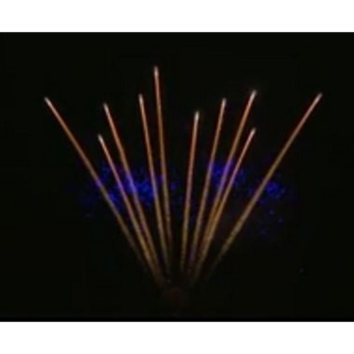 Single Row: Gold rain to blue comet with blue mine