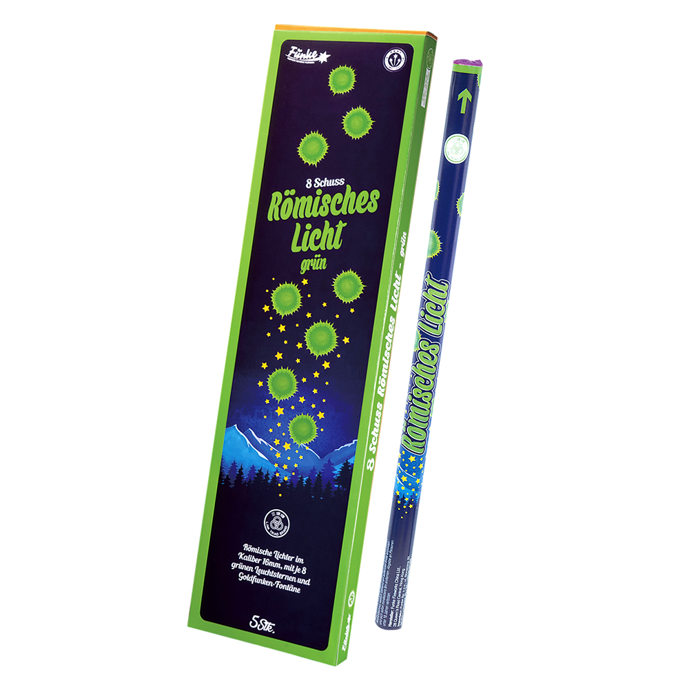 8 Schuss Römisches Licht Kal. C - Grün 5er Packung  