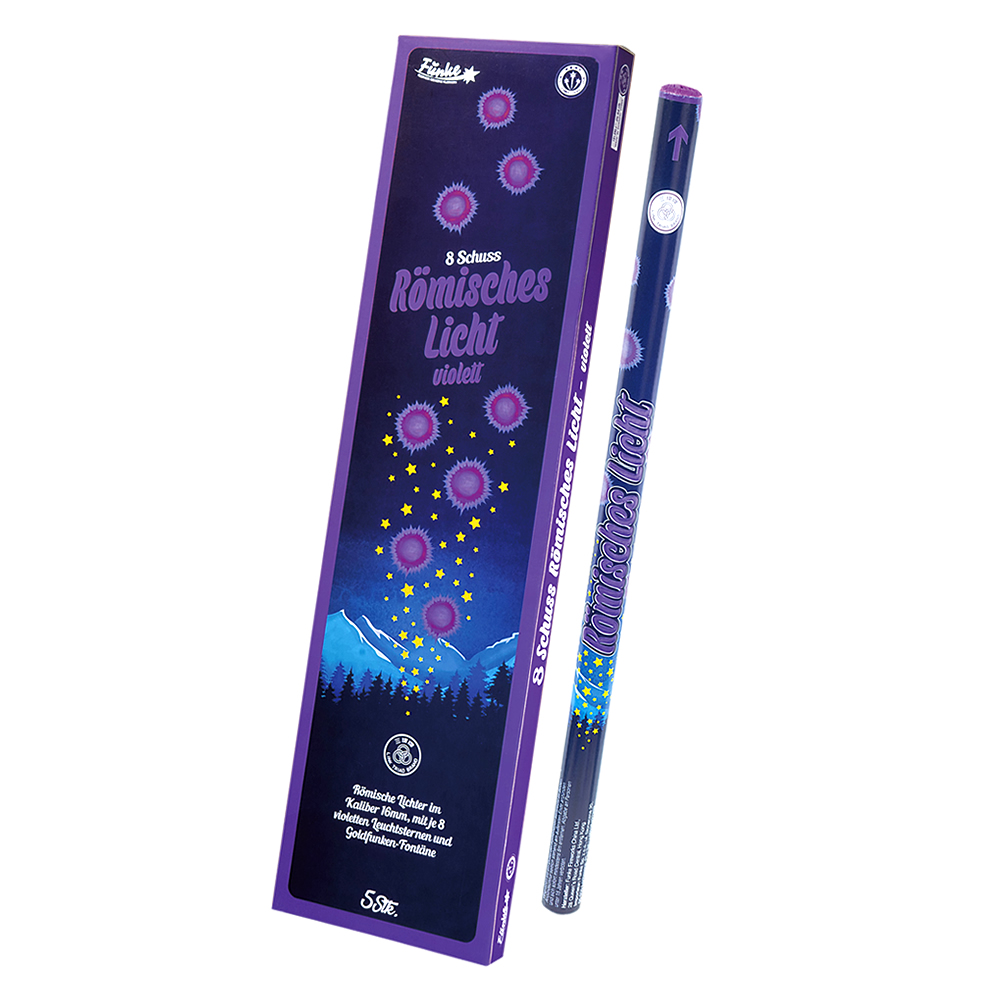 8 Schuss Römisches Licht Kal. C - Violett 5er Packung 